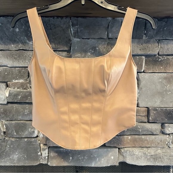 Abercrombie & Fitch Tan Corset Crop Top - Picture 1 of 3